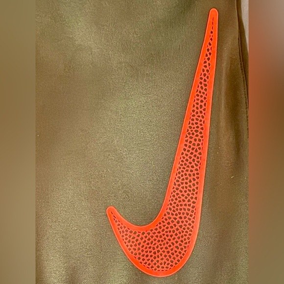 Nike Youth Large Dark Gray Black Jogger Pants Orange Swoosh Athletic - Picture 9 of 13